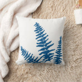 インディゴファーンホワイトプラントボタニッ絵画クス クッション (ブランケット)