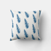 インディゴファーンホワイトプラントボタニッ絵画クス クッション (裏面)