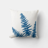 インディゴファーンホワイトプラントボタニッ絵画クス クッション (正面)