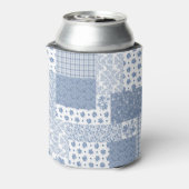 インディゴブルーとホワイトのフェイクパッチワーク缶クーラー 缶クーラー (缶裏面)