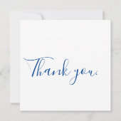 インディゴブルーとホワイトミニマル結婚リスト サンキューカード (裏面)