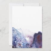 インディゴブルーのモダンな水彩画ウェディング 招待状 (裏面)