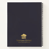 インディゴブルーの感謝ジャーナル金ゴールド ノートブック (裏面)