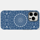 インディゴブルーの曼荼羅模様 Case-Mate iPhoneケース (裏面 (横))