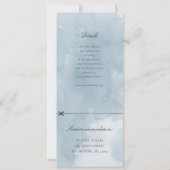 インディゴブルーの水彩画ウェディング招待状（RSVP付き） 招待状 (裏面)