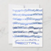 インディゴブルーの音楽発表会招待状 招待状 (正面)