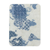 インディゴブルーろうけつ染めマップ マグネット (縦)