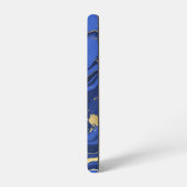 インディゴブルーアガテマーブル抽象芸術名モノグラム SAMSUNG GALAXYケース (左側面)