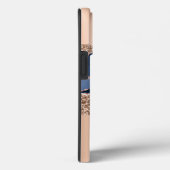 インディゴブルーアゲート&バラ金ゴールドグリッター モダン Case-Mate iPhoneケース (裏面 / 右)
