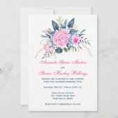 インディゴブルーウィズピンクロセス結婚式招待状 招待状 (正面)