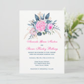 インディゴブルーウィズピンクロセス結婚式招待状 招待状 (スタンド正面)