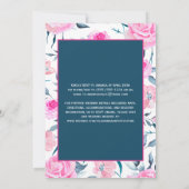 インディゴブルーウィズピンクロセス結婚式招待状 招待状 (裏面)