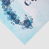 インディゴブルーウォーターカラーフラワーズ結婚フローラ 薄葉紙 (詳細)