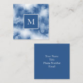 インディゴブルーウォーターカラー抽象芸術 スクエア名刺 (正面/裏面)