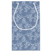 インディゴブルーエスニックフローラプリントスモール抱き枕 スモールペーパーバッグ (裏面)