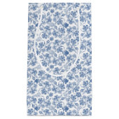 インディゴブルーエスニックフローラプリントスモール抱き枕 スモールペーパーバッグ (正面)