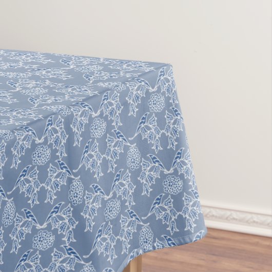 インディゴブルーエスニックフローラプリントテーブルクロス テーブルクロス (インサイチュ)