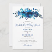 インディゴブルーストックザバーウェディングシャワー 招待状 (正面)