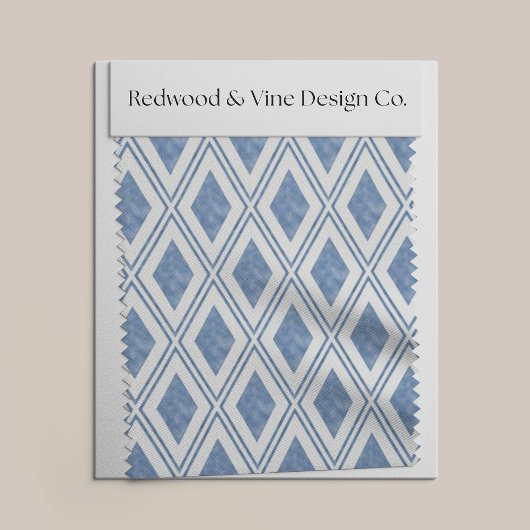 インディゴブルーダイヤモンドパターン ファブリック