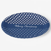 インディゴブルーツリーウォーターカラーアート ペーパープレート (アングル)