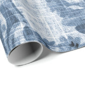 インディゴブルートーンヴィンテージフローラトイル織物第4番 ラッピングペーパー (ロールコーナー)