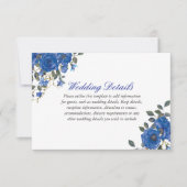 インディゴブルーネイビーミッドナイトウェディングレセプション詳細 招待状 (正面)