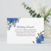 インディゴブルーネイビーミッドナイトウェディングレセプション詳細 招待状 (スタンド正面)