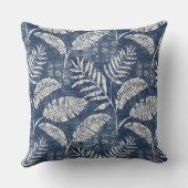 インディゴブルーパーム葉装飾用クッション クッション (裏面)