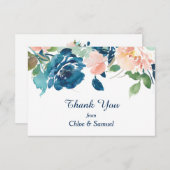 インディゴブルーピーチ結婚バラズサンキュー サンキューカード (正面/裏面)