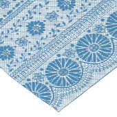 インディゴブルーフェイクフローラレースパターカスタマイズン ショートテーブルランナー (コーナー)