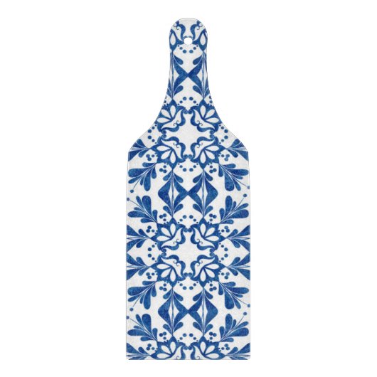 インディゴブルーフローラアズレジョ柄ポルトガル カッティングボード (正面)