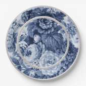 インディゴブルーフローラトワールNo.3 ペーパープレート (正面)