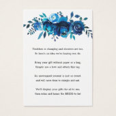 インディゴブルーフローラノーラップシャワー表示ギフトラベル (正面)