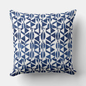 インディゴブルーブロックプリントトライバルピロー クッション (裏面)