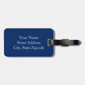 インディゴブルーホワイトウォーター色シェブロン ラゲッジタグ (裏面横)