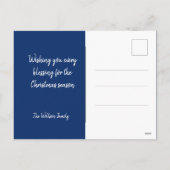 インディゴブルーホワイトレッドウィンターツリーウォーター色 シーズンポストカード (裏面)