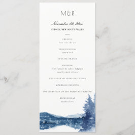 インディゴブルーマウンテン結婚レイクのセレモニープログラム メニュー