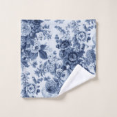 インディゴブルーヴィンテージピオニーダリアスフローラトイル バスタオルセット (ウォッシュタオル)