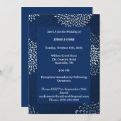 インディゴブルー伝統的シ日本のボリ 招待状 (正面/裏面)