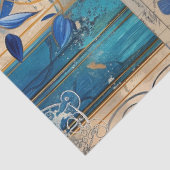 インディゴブルー抽象芸術アートコラージュデカップージ 薄葉紙 (詳細)