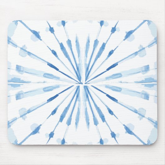 インディゴブルー日本の志堀日が差すこと絞り染め マウスパッド (正面)