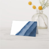 インディゴブルー結婚ウォーターの色/ プレイスカード (裏面)