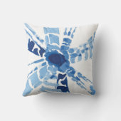 インディゴブルー絞り日が差すこと水彩プリント クッション (裏面)