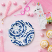 インディゴブルー絞り染め紙プレート ペーパープレート (パーティー)