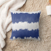 インディゴブルー絞り染め絞ストライプり クッション (ブランケット)