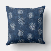 インディゴブルー葉装飾用クッション クッション (裏面)