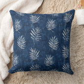 インディゴブルー葉装飾用クッション クッション (ブランケット)