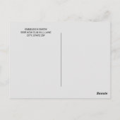 インディゴブルー赤面ピンク変更アドレス ポストカード (裏面)