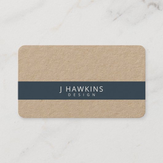 インディゴブルー・エレベートクラフト紙ミニマリスト 名刺 (正面)