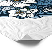 インディゴブロッサムプリント（マット） ポスター (角)